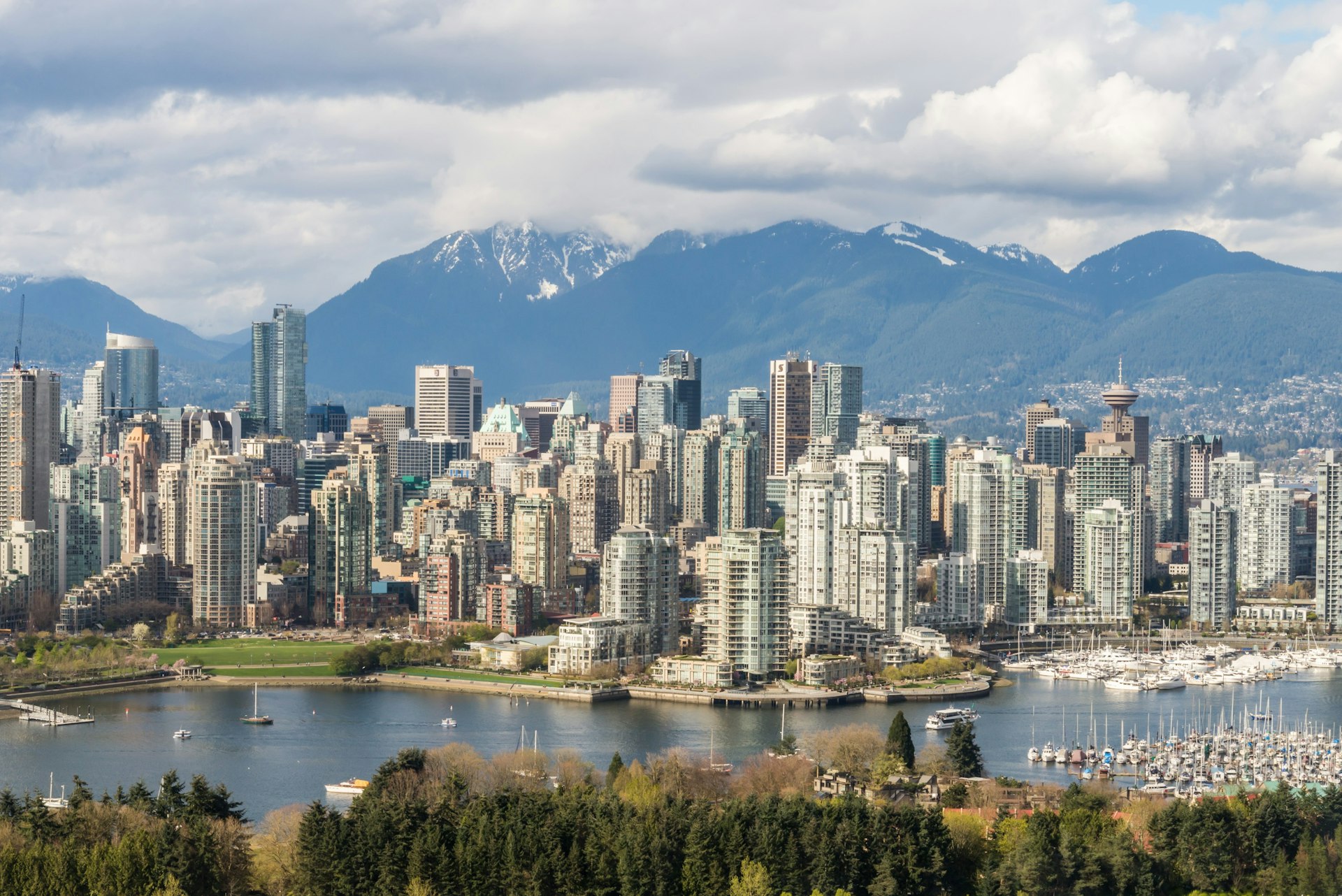 Vancouver skyline against the North Shore mountains